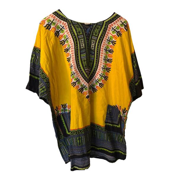 Advance Apparels Multicolor Women's Dashiki Top Shirt Bohemian Tunic Free Size - Picture 1 of 7